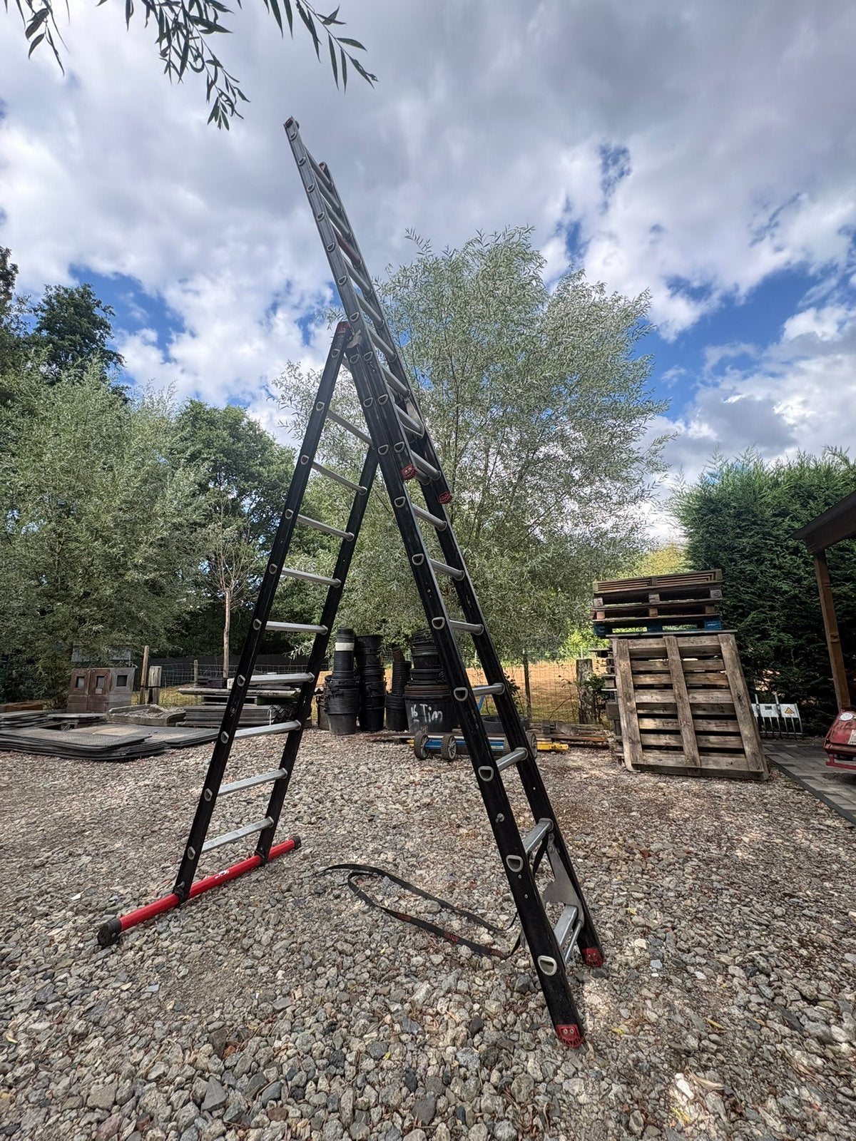 Ladder 3 x 10, Doe-het-zelf en Bouw, Ladders en Trappen, Ophalen, Gebruikt, Ladder