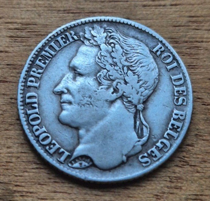 België 1 Franc. 1844. Leopold l.   RAAR, Timbres & Monnaies, Enlèvement ou Envoi, Monnaie en vrac, Argent, Argent