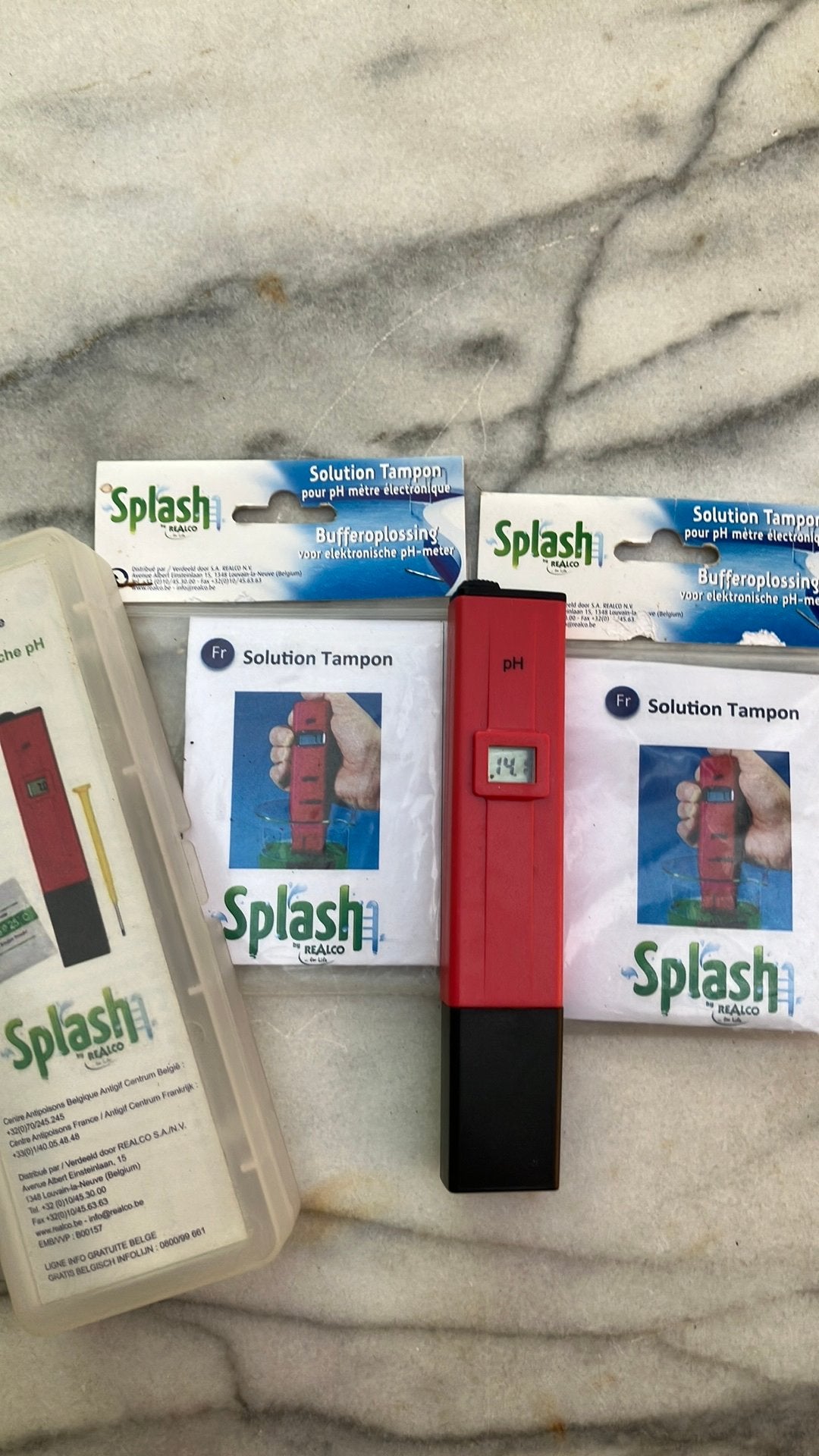 Digitale PH meter met 2 nieuwe sets Bufferoplossing, Ophalen, Zo goed als nieuw