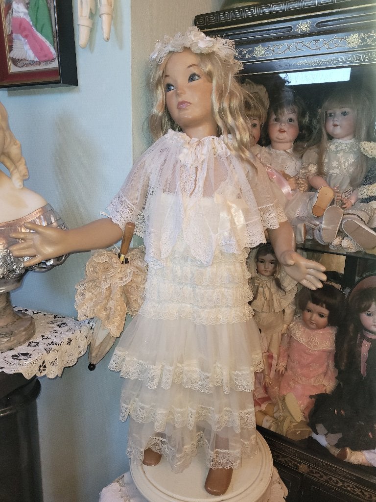 mooie oude winkel paspop, Verzamelen, Poppen, Ophalen, Gebruikt, Pop
