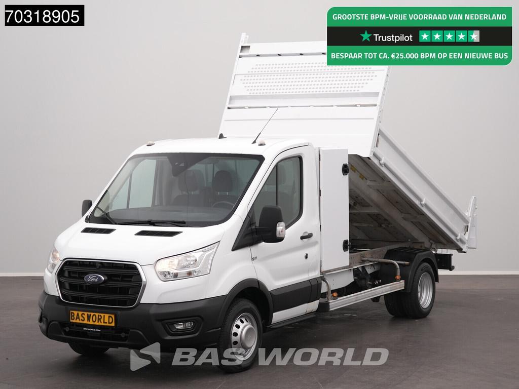 Ford Transit 170pk Open Laadbak met Kist Dubbellucht 3,5t Tr, Auto's, Bestelwagens en Lichte vracht, Bedrijf, Te koop, Airconditioning