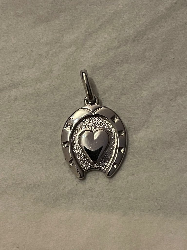 Pendentif Fer à cheval cœur - argent 925, Comme neuf, Enlèvement, Cœur, Argent