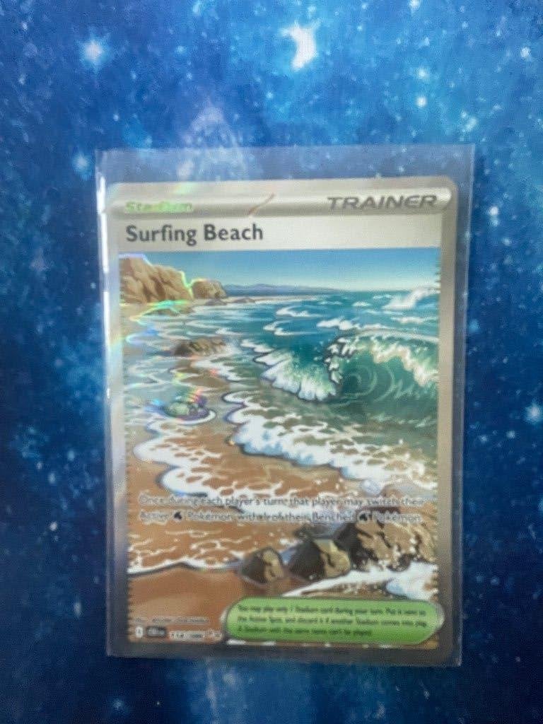 Surfing beach pokemon kaart, Ophalen, Zo goed als nieuw, Losse kaart, Foil