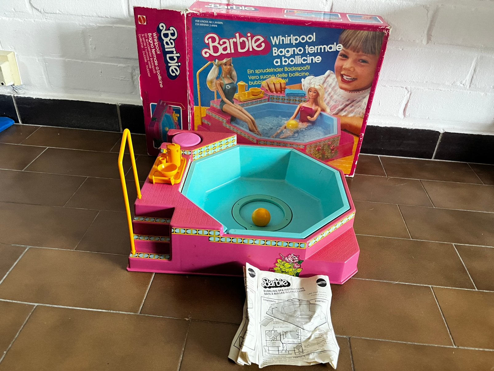 Piscine Barbie Vintage 1983 Bubbling Spa Mattel 7145, Enlèvement ou Envoi, Utilisé, Garçon ou Fille