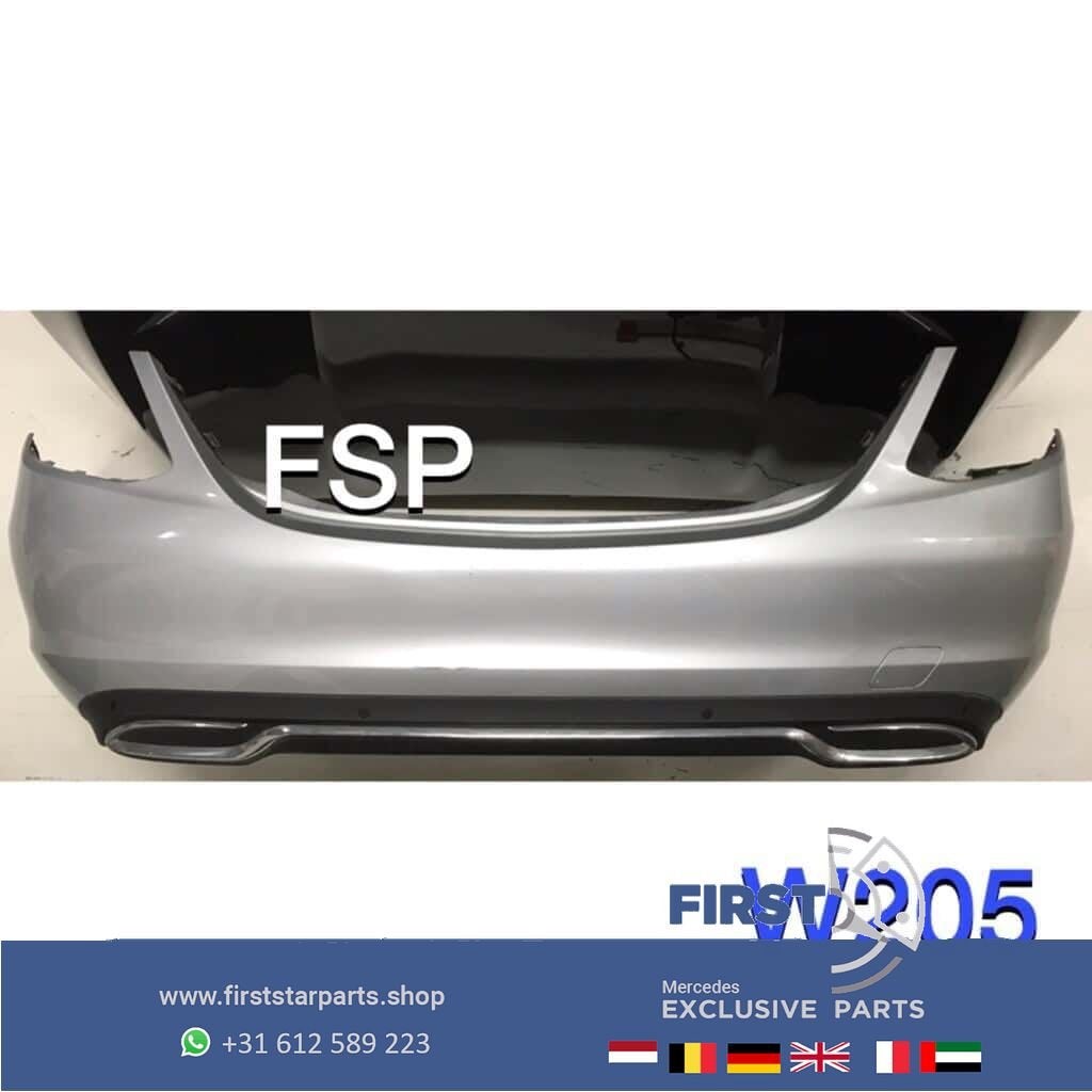 W205 achterbumper Mercedes C Klasse 2014-2019 zwart wit grij, Arrière, Utilisé, -, -
