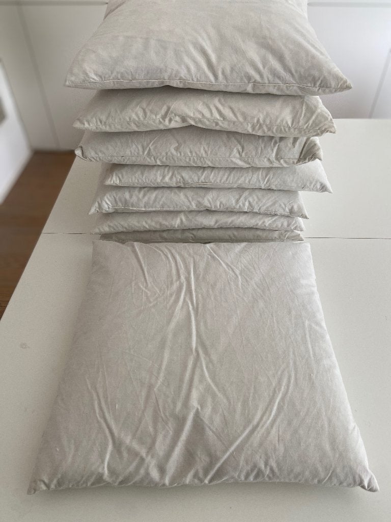 8 stuks Binnenkussen dons 38/38, Huis en Inrichting, Ophalen, Gebruikt, Vierkant