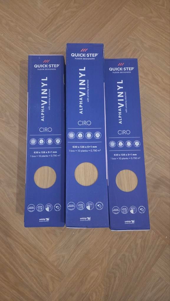 Quick-Step Alpha Vinyl Ciro, chêne miel pur, Synthétique, Enlèvement, 10 à 30 cm, Neuf