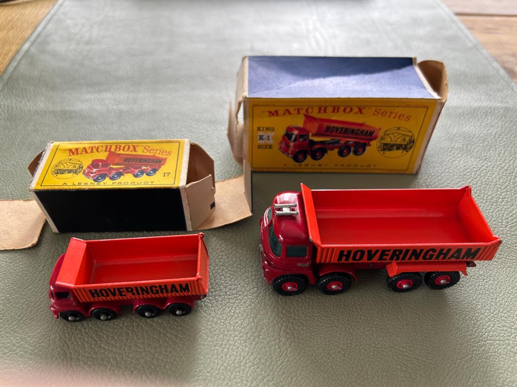 Matchbox 8- wheel tipper truck hoveringham, Antiek en Kunst, Antiek | Speelgoed, Ophalen of Verzenden