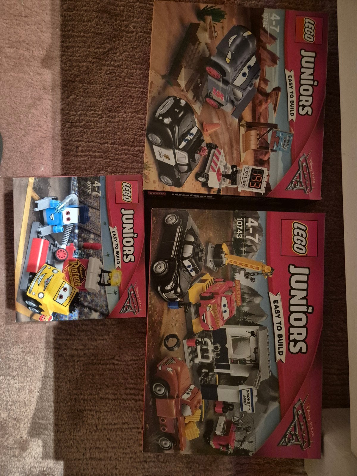 Lego Cars junior 3 sets. 10732 + 10743 + 10742, Lego, Nieuw, Ophalen of Verzenden, Compleet