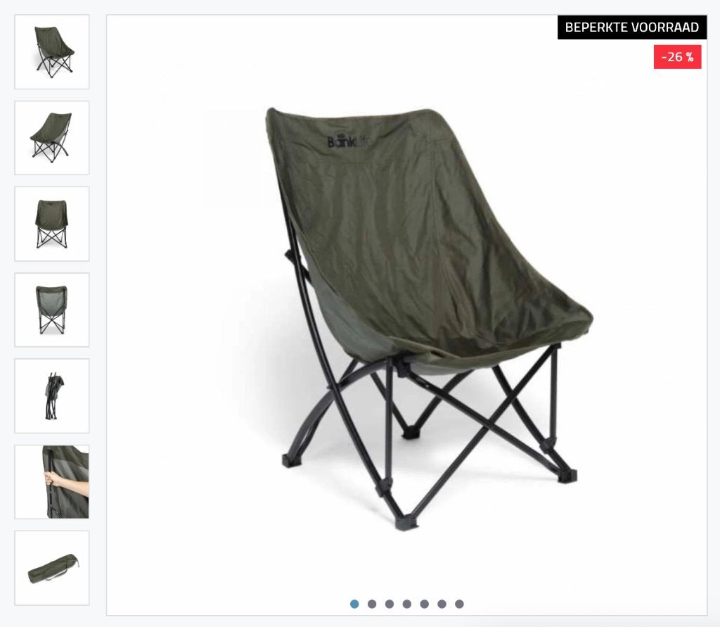 NASH BANK LIFE HI-BACK CHAIR (1x gebruikt!), Watersport en Boten, Ophalen of Verzenden, Zo goed als nieuw