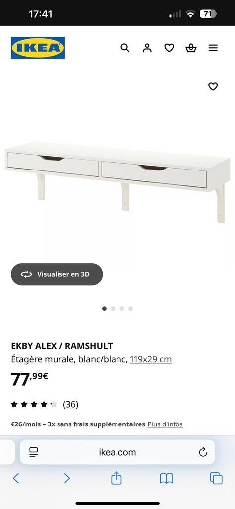 Etagere murale Ekby Alex / Ramshult, Ophalen, Zo goed als nieuw