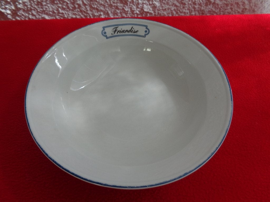 Plat Déco Inscrit Friandise., Antiquités & Art, Antiquités | Verre & Cristal, Envoi