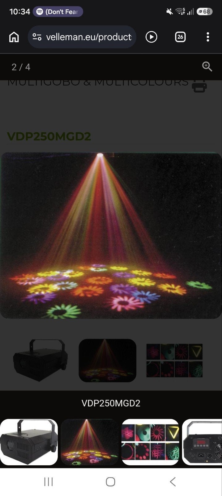 4 dmx gobo's met bediening en toebehoren, Ophalen of Verzenden, Gebruikt, Licht, Geluidgestuurd