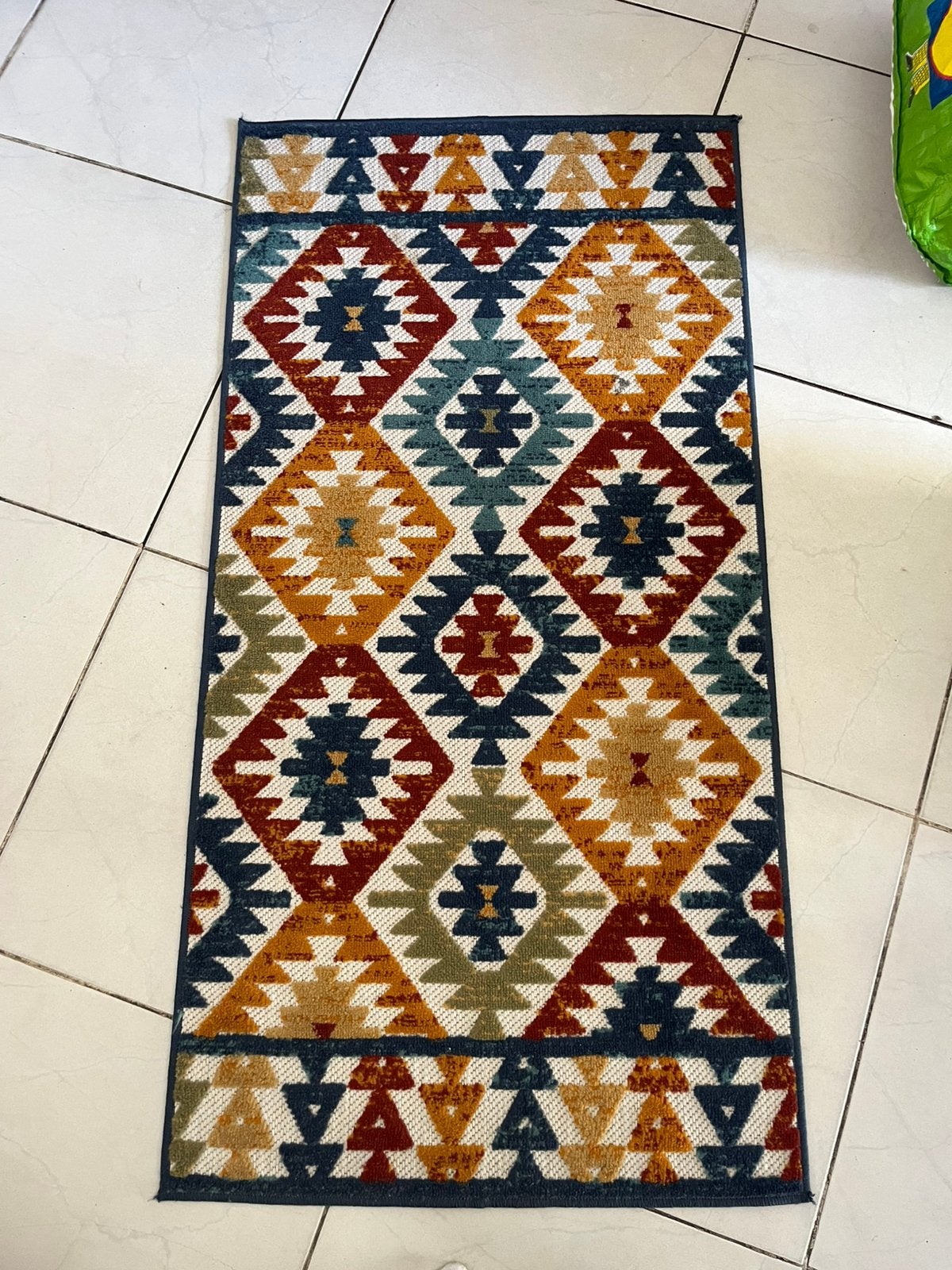 tapis coloré, Maison & Meubles, 100 à 150 cm, Bleu, Enlèvement, Utilisé