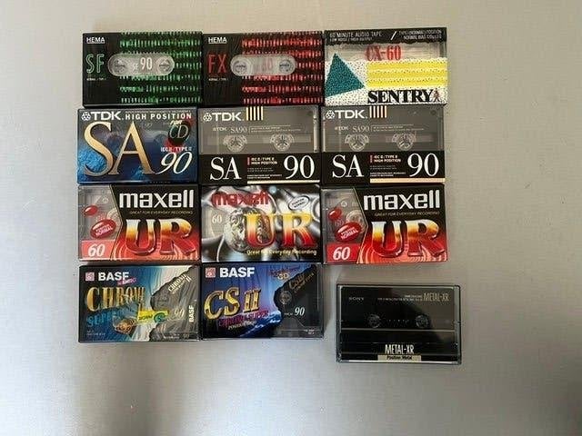 Onze nieuwecassettes TDK, Maxell et Basf, etc, Enlèvement ou Envoi, Neuf, dans son emballage, 2 à 25 cassettes audio