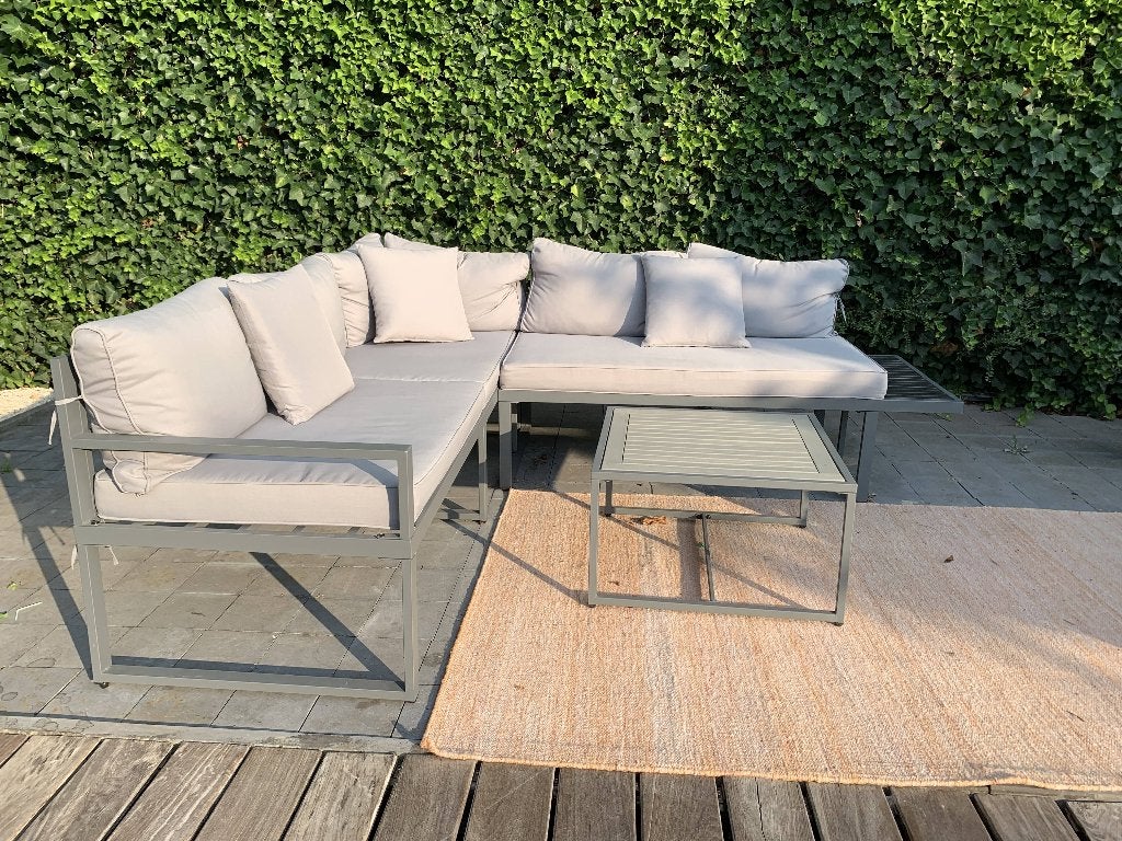 Tuinlounge, Ophalen, 5 zitplaatsen, Aluminium, Zo goed als nieuw