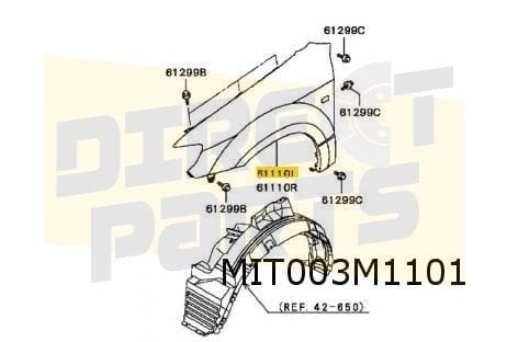 Mitsubishi Outlander (5/03-2/07) voorscherm Links Origineel!, Neuf, -, -, Mitsubishi