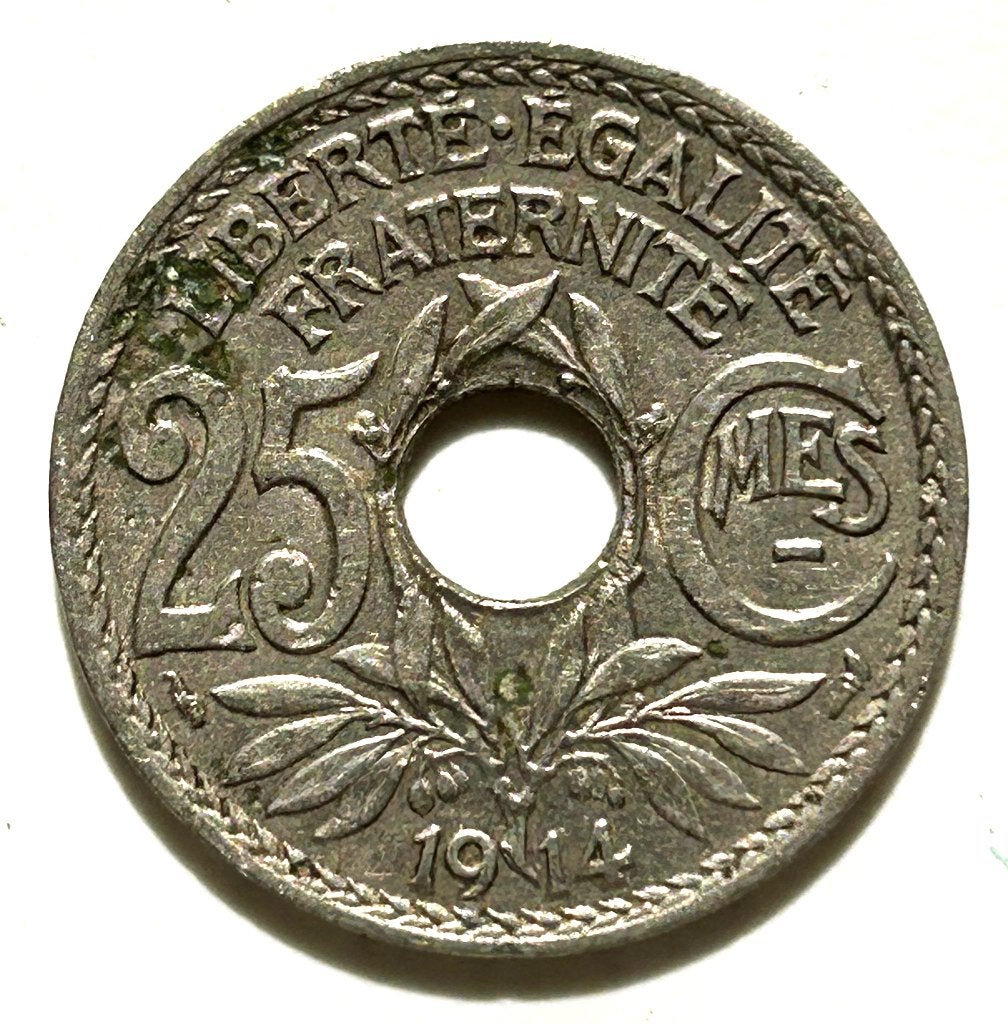 Frankrijk, 25 centimes 1914, Ophalen of Verzenden, Frankrijk, Losse munt