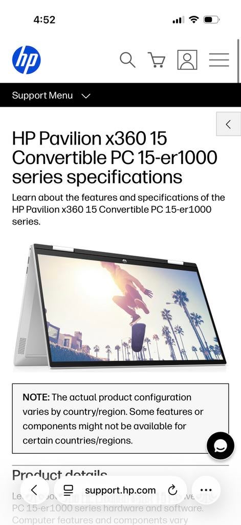 HP Pavilion x360 15 Convertible PC 15-er1000, Enlèvement, Comme neuf