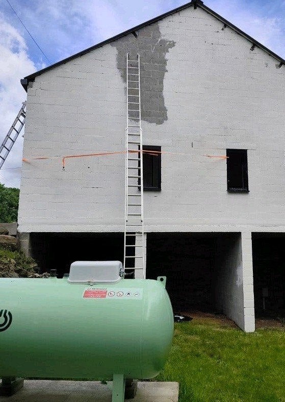Professionele schuifladder 10,5 m te huur, Doe-het-zelf en Bouw, Ladders en Trappen, Ophalen
