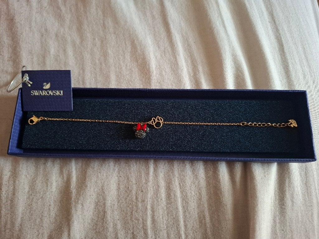 Swarovski armband minnie mouse, Ophalen, Zwart, Zo goed als nieuw, Zilver