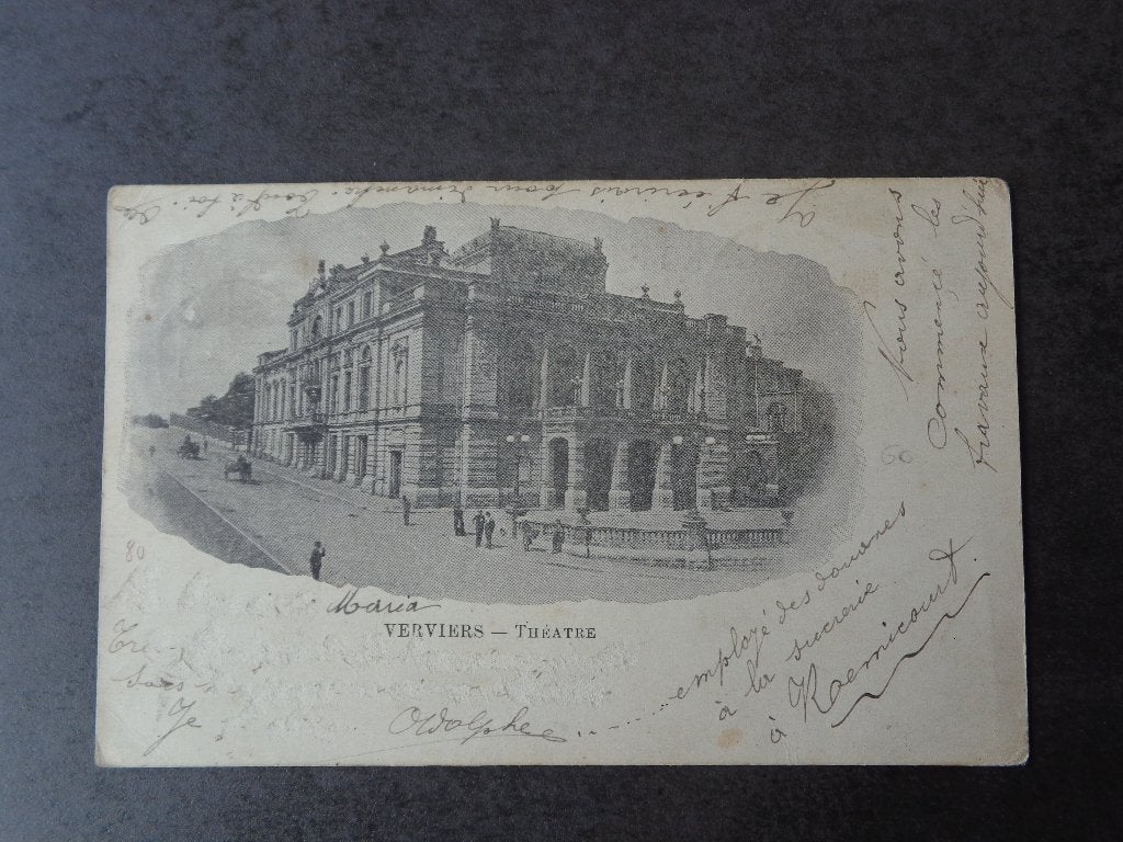 1 oude postkaart Verviers het theater, Ophalen