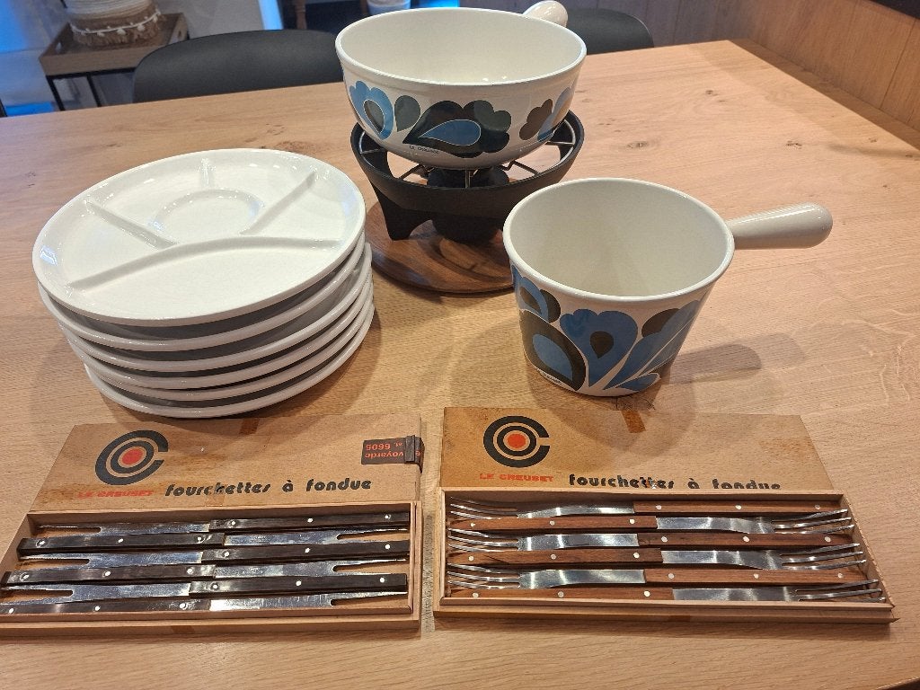 Fondue bourguignonne Le Creuset, Enlèvement, Comme neuf, Brûleur, Service à fondue