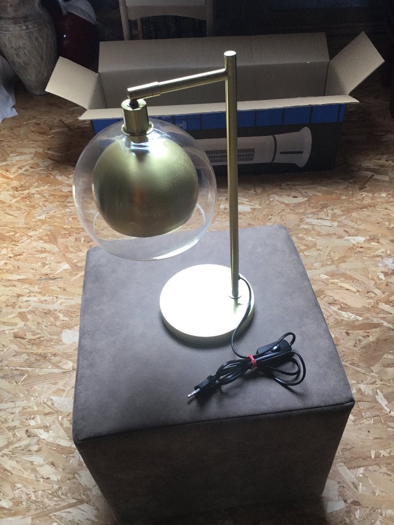 Luminaire, Doré, Verre, Comme neuf, Enlèvement