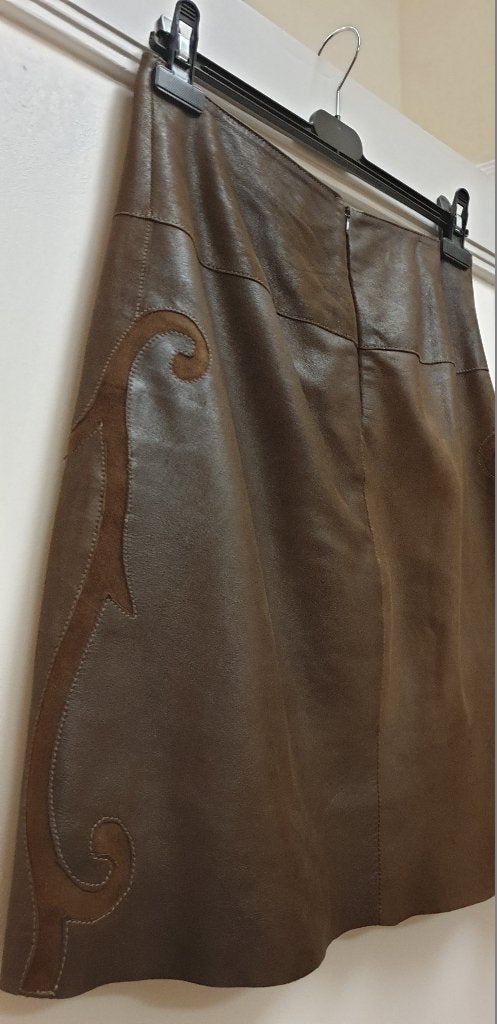 Echt leren rok - Maat 38, Kleding | Dames, Maat 38/40 (M), Bruin, Ophalen of Verzenden, Zo goed als nieuw