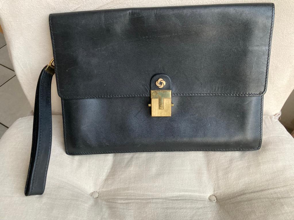 Samsonite heren handtas met draagriempje in leder, zwart., Handtassen en Accessoires, Portemonnees, Zwart, Zo goed als nieuw, Met knipsluiting
