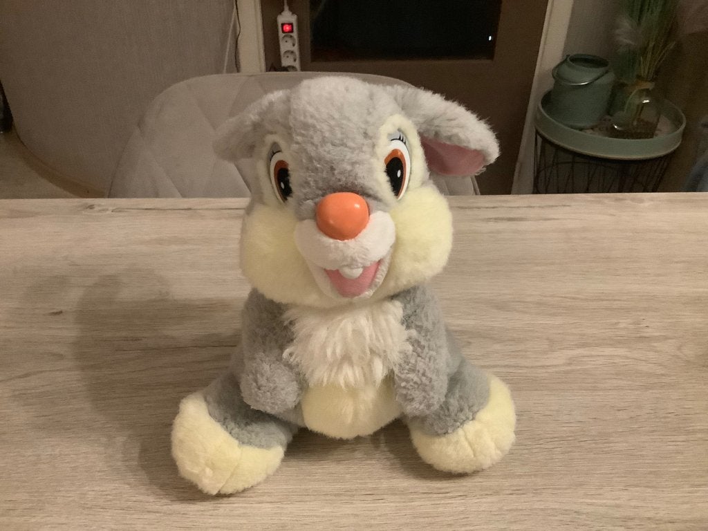 Disney Bambi Stampertje pluche character (30 cm), Kinderen en Baby's, Disney, Disney, Grijs, Konijn