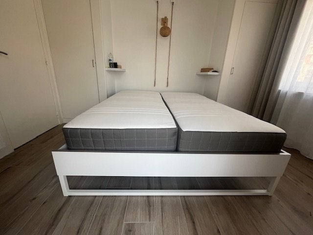 2 persoonsbed, Ophalen, Gebruikt, Wit, Tweepersoons