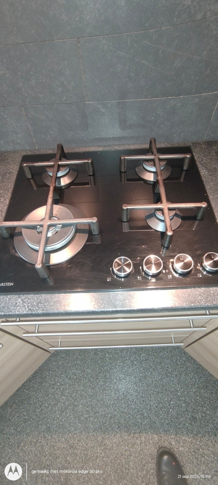 gas kookplaat op aardgas, Ophalen, Gebruikt, 4 kookzones, Inbouw