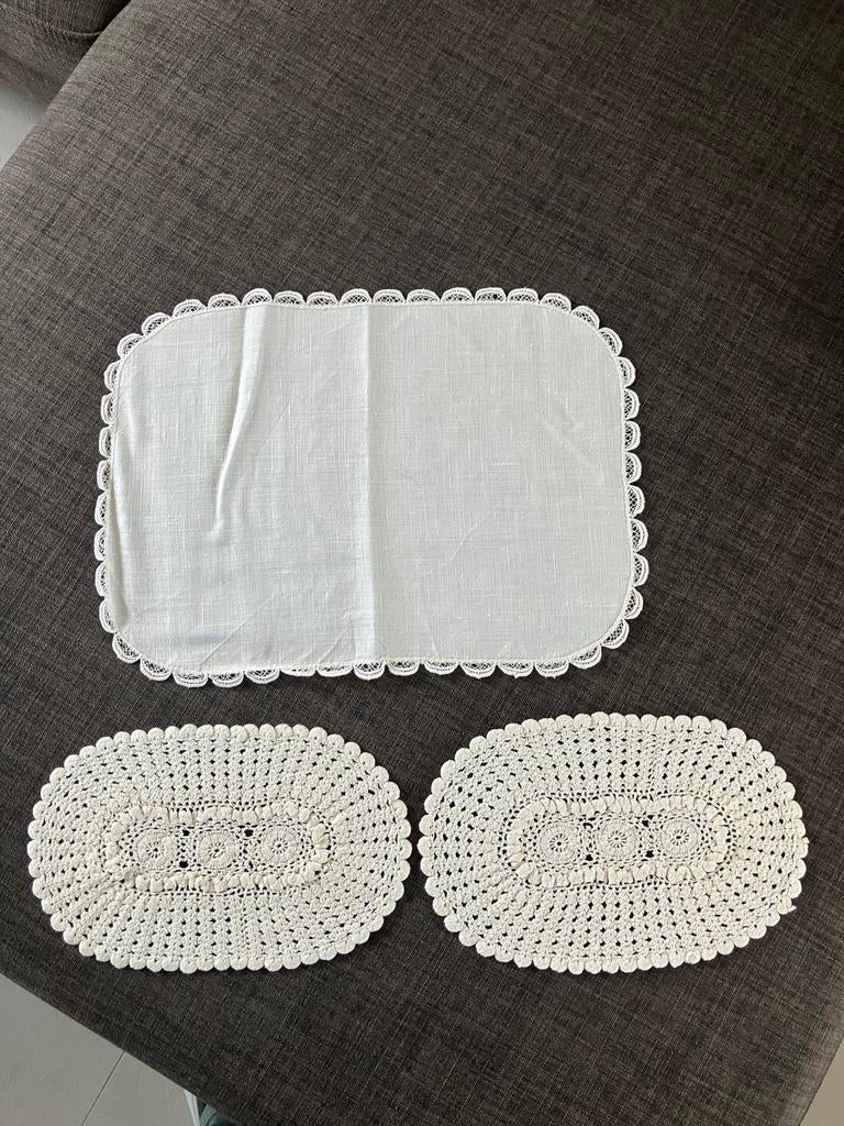 Set van 3 retro sierdoekjes, Ophalen of Verzenden