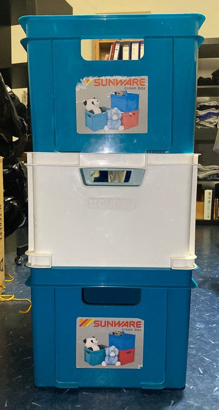 3 curverboxen, Doe-het-zelf en Bouw, Ophalen, Gebruikt, Minder dan 50 cm, Minder dan 40 cm
