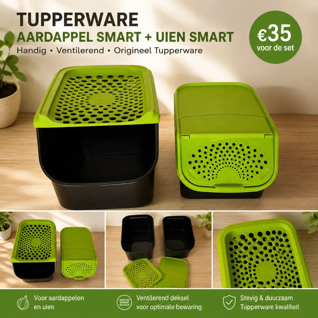Tupperware Aardappel Smart + Uien Smart – nette staat, Ophalen, Geel, Met deksel