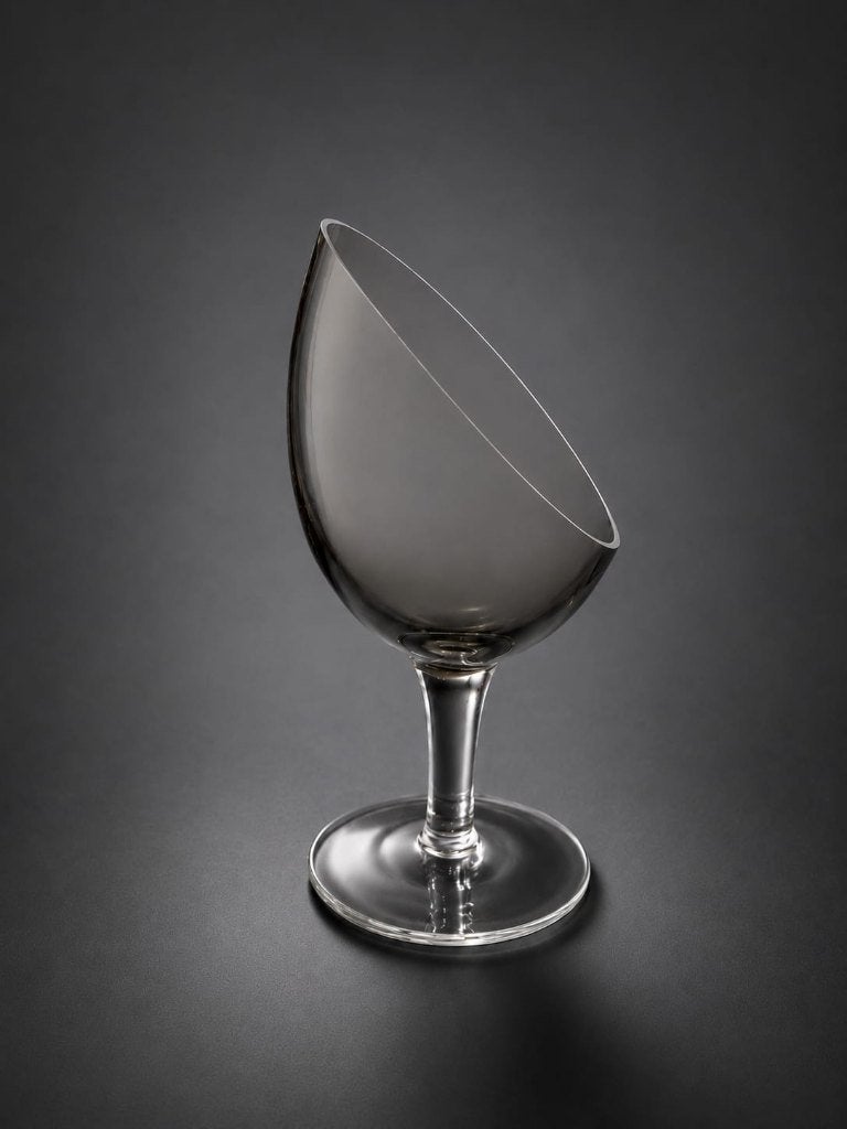 Glas met een kristallen steel met een gerookte kelk, Ophalen, Zo goed als nieuw, Overige typen