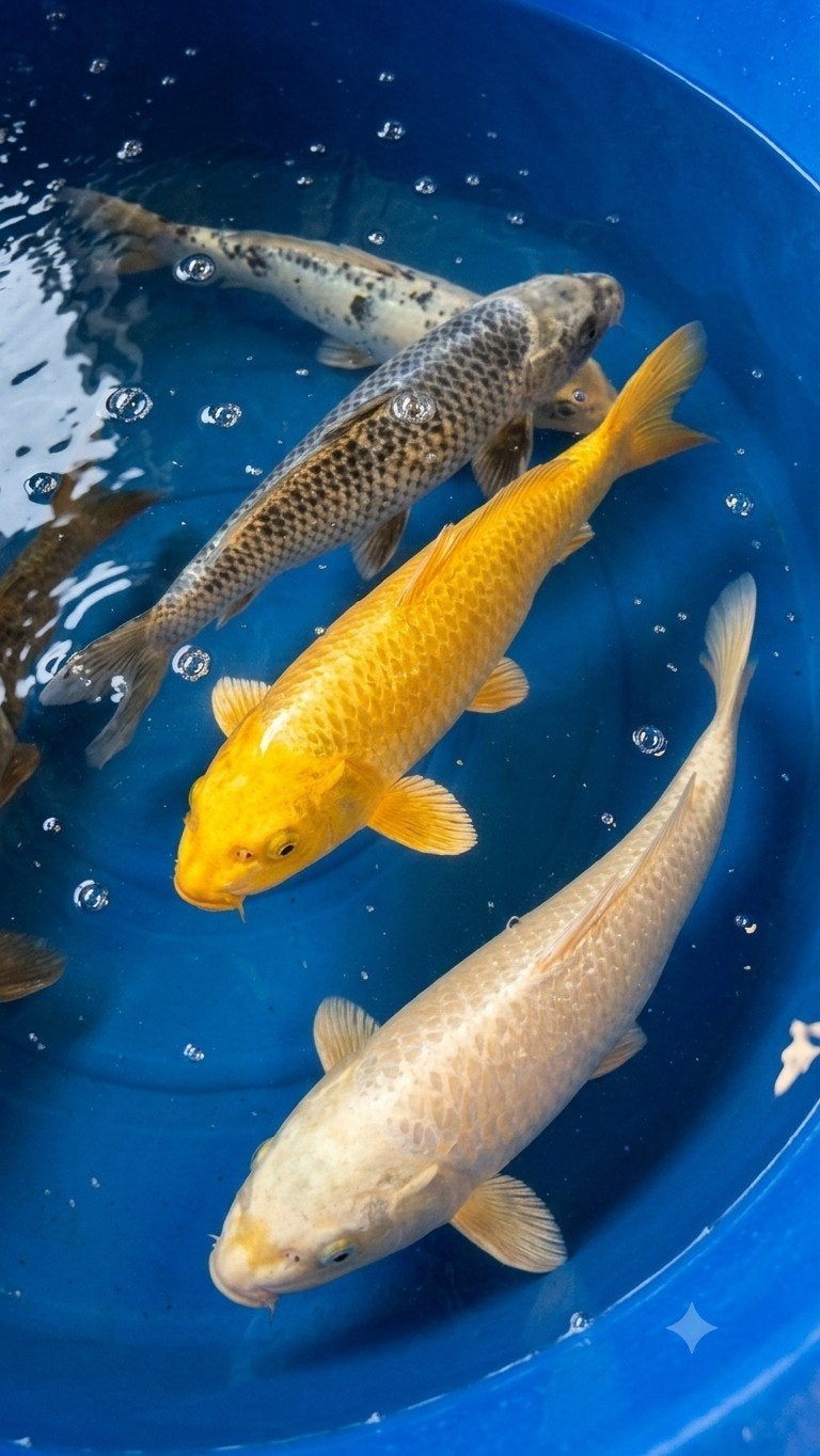 Verschillende koi karpers