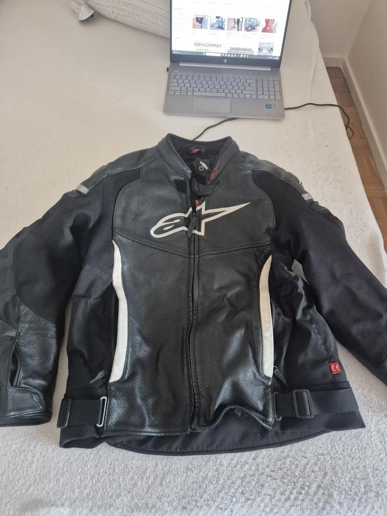 Veste moto en cuir Alpinestars – size (46/50), Ophalen, Dames, Jas | leer, Alpinestar