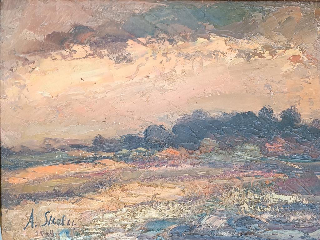 Albert Steel (1917-1984): Landschap (52 x 42 cm), Ophalen of Verzenden