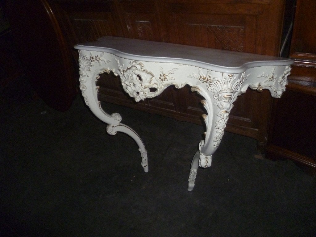 GROOTE  LOUIS XV WANDCONSOLE MET MARMEREN BLAD, Antiquités & Art, Enlèvement