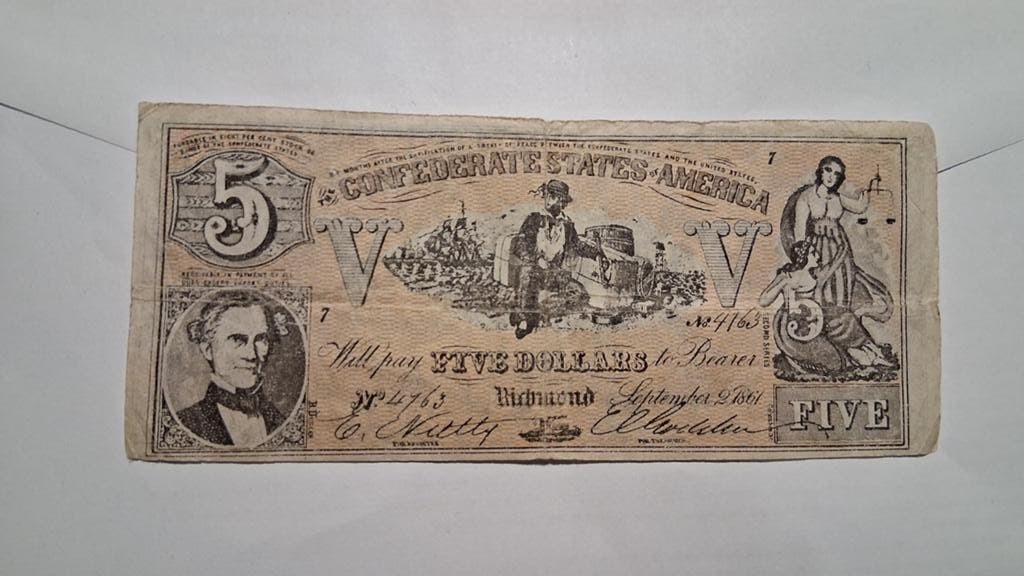 États-Unis d'Amérique, 5 dollars 1861 Richmond, Envoi