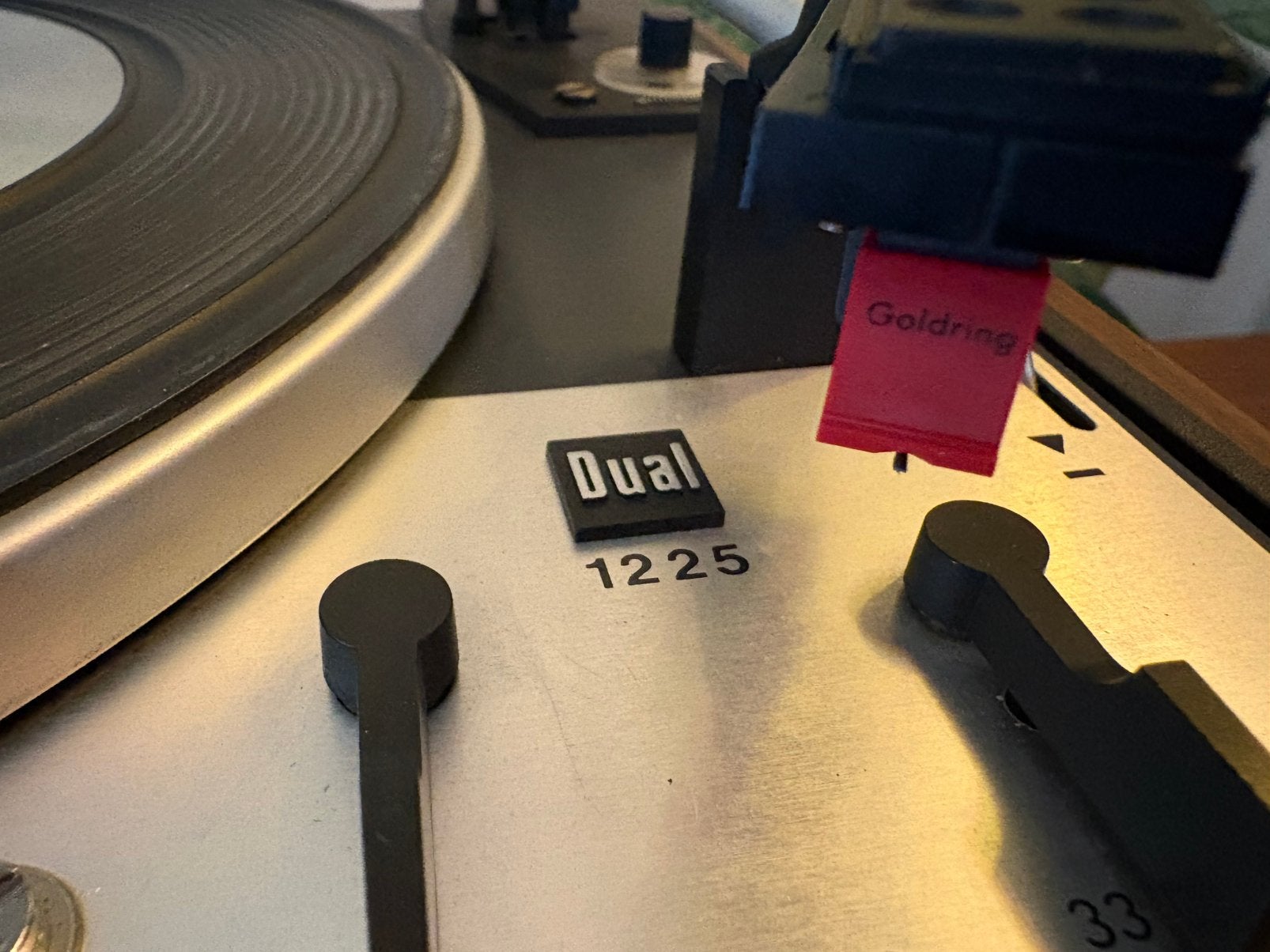 DUAL 1225 platine vintage fonctionnelle + cellule GOLDRING, TV, Hi-fi & Vidéo, Tourne-disques, Tourne-disque, Enlèvement, Utilisé