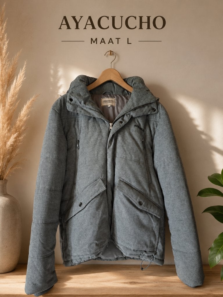 Ayacucho Winterjas met Afneembare Bontkraag – Maat L, Maat 52/54 (L), Ophalen of Verzenden, Ayacucho, Grijs