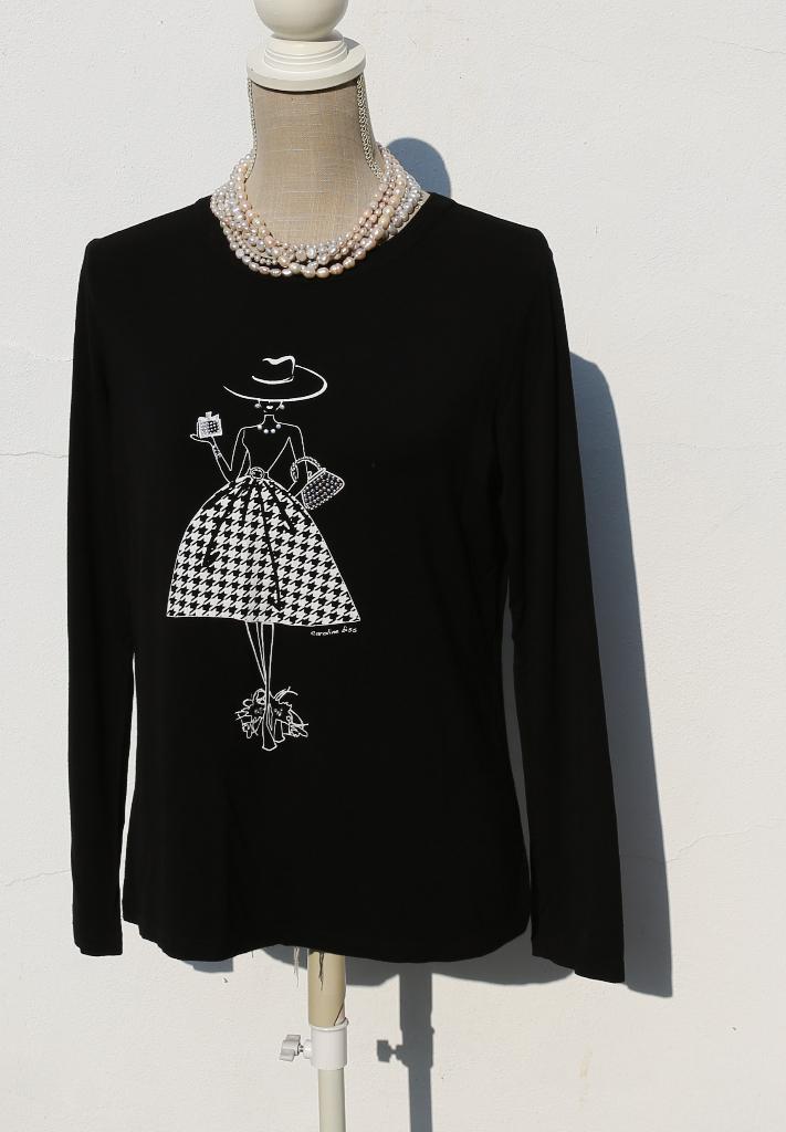 Prachtig Caroline Biss T40 zwart t-shirt met lange mouwen, Maat 38/40 (M), Zwart, Nieuw, Ophalen of Verzenden