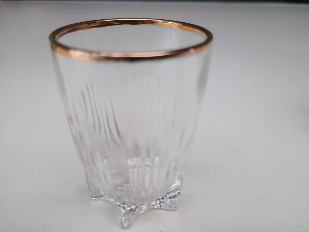 Vintage set van 5 Federal glass fine shot glaasjes, Ophalen