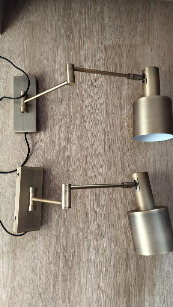 Wandlamp (2) in messing finish (Karwei, merk Nordin), Ophalen, Gebruikt, Metaal