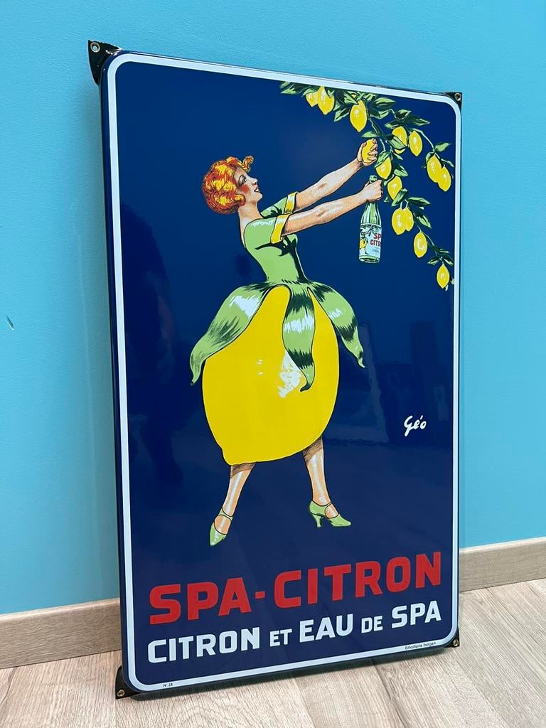 Plaque émaillée SPA CITRON 2011 (Emaillerie Belge), Verzamelen, Ophalen, Zo goed als nieuw