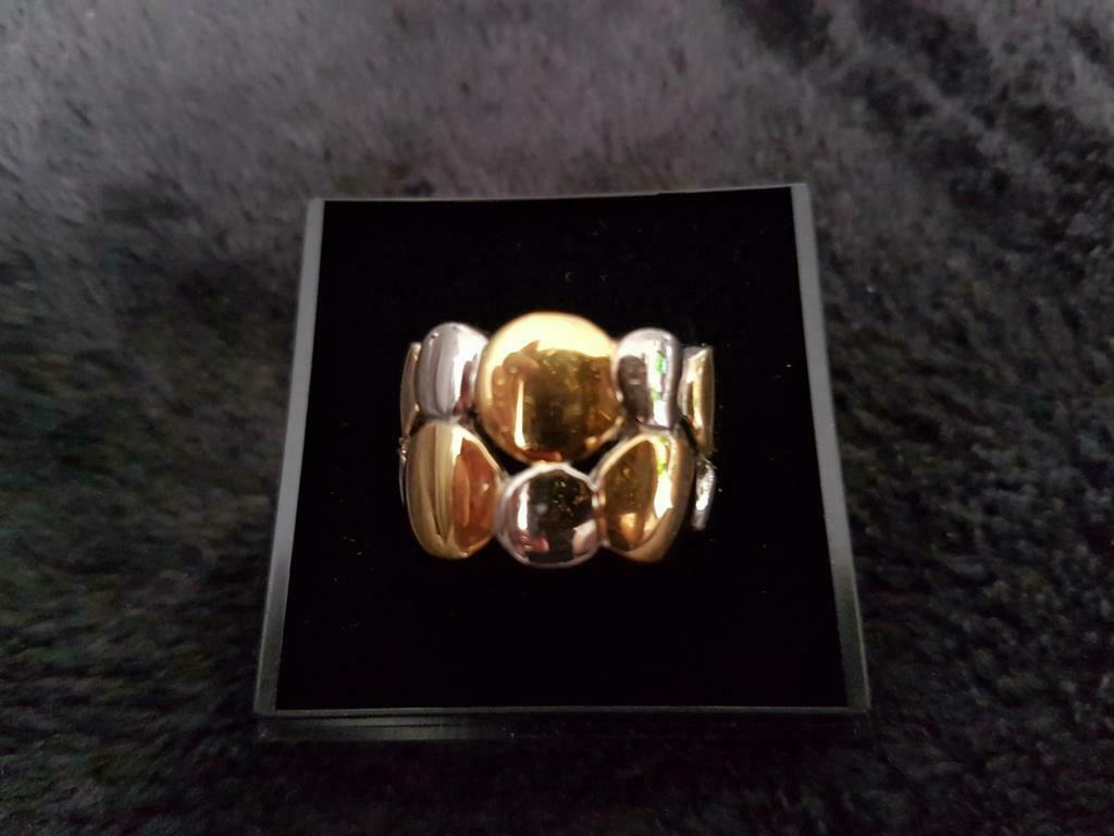 Bicolor plaqué ring van Venizi, Handtassen en Accessoires, Ringen, Ophalen of Verzenden, Gebruikt, Dame