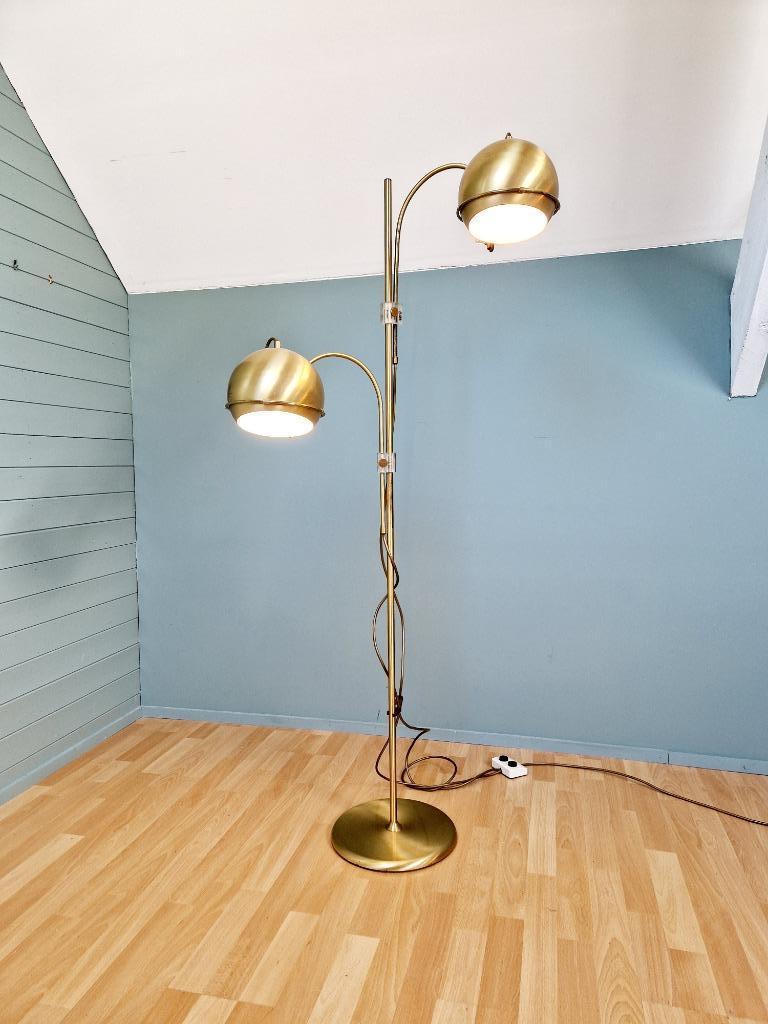 Lampadaire Eyeball en laiton, par Gepo, années 1960-70, Enlèvement, Utilisé, Métal, Space Age